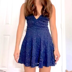 Honey & Rosie Homecoming Mini Dress— Size: xs— HOCO. Glittery Navy Blue